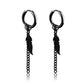 1 Pairs Punk Stainless Steel Stud Earrings Black Earrings Set For Men Women Vintage Hip Hop Piercing Ear Jewelry Accessories
