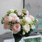 1 Bundle Artificial Roses Flowers Silk Peony Bouquet Home Decoration Accessorie Wedding Party Scrapbook Fake Plants Diy Pompons
