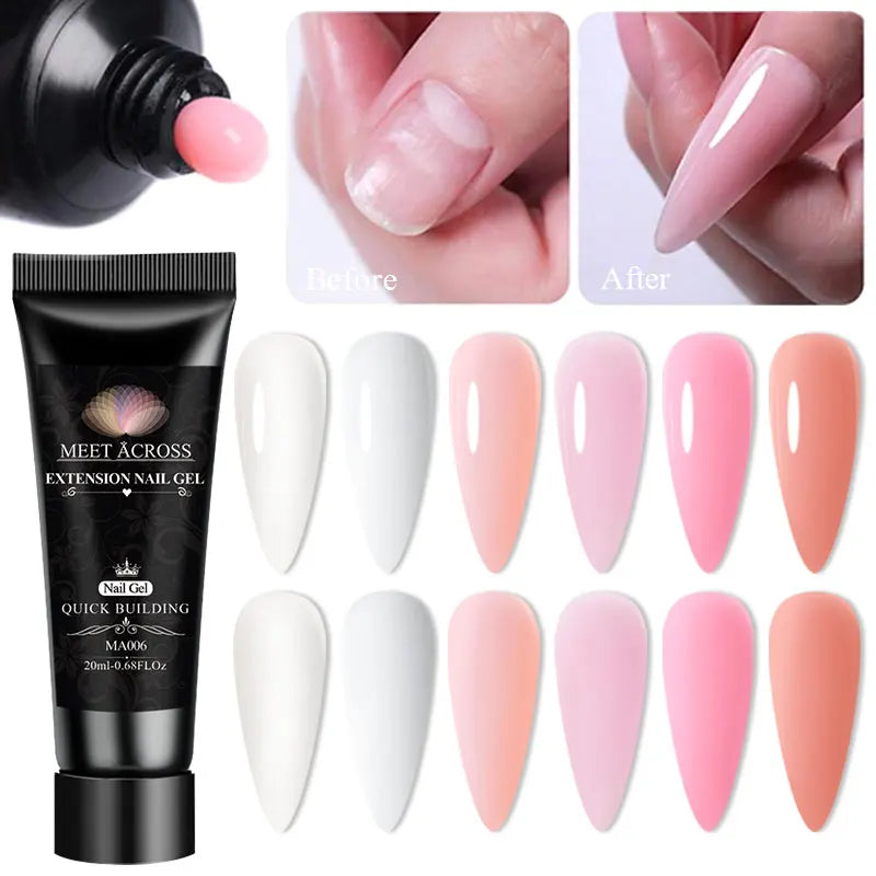 MEET ACROSS 5PCS/Set Nail Extension Gel Kit