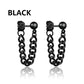 1 Pairs Punk Stainless Steel Stud Earrings Black Earrings Set For Men Women Vintage Hip Hop Piercing Ear Jewelry Accessories