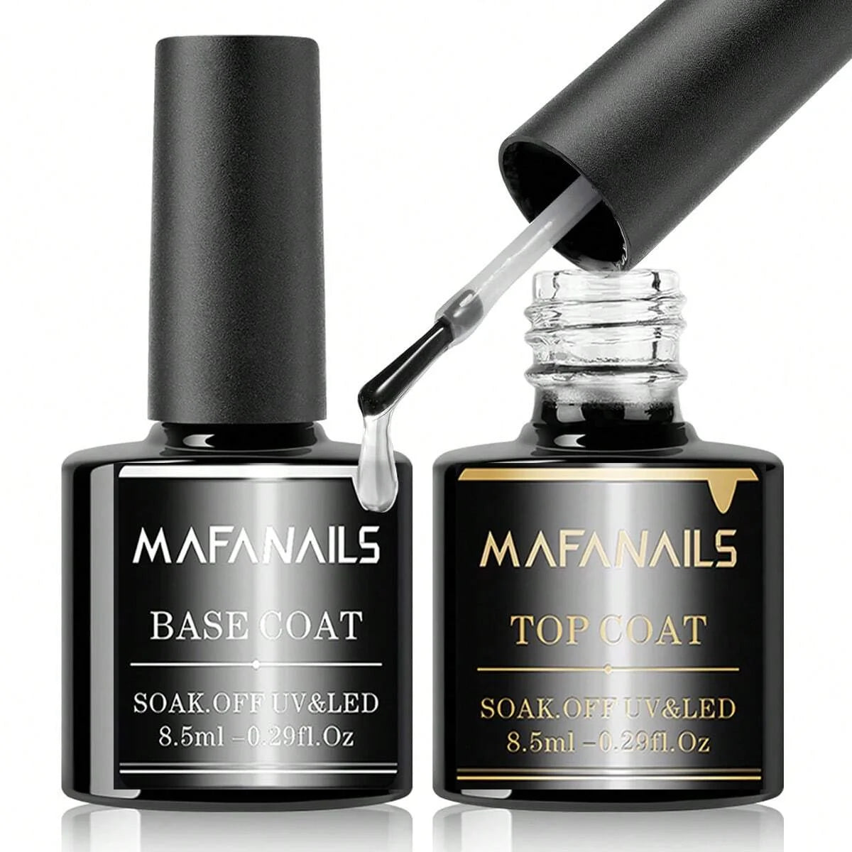 2PCS 8.5ml Base & Top Coat Gel Nail Polish Set