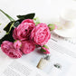 1 Bundle Artificial Roses Flowers Silk Peony Bouquet Home Decoration Accessorie Wedding Party Scrapbook Fake Plants Diy Pompons