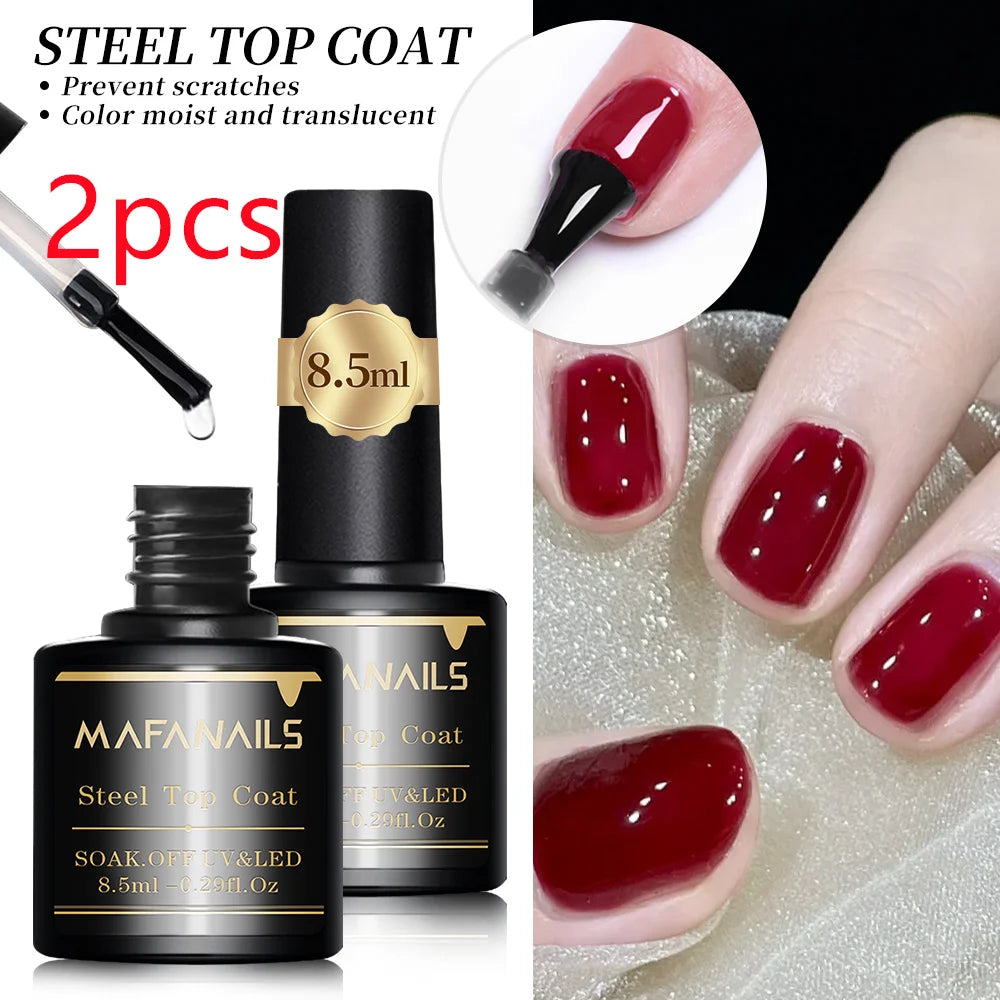 2PCS 8.5ml Base & Top Coat Gel Nail Polish Set