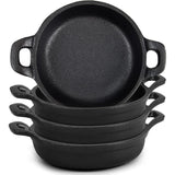 Mini cast iron frying pan 5 x 5 x 1.3, set black, oven, kitchen indoor/outdoor picnic mini frying pan (2-piece set)